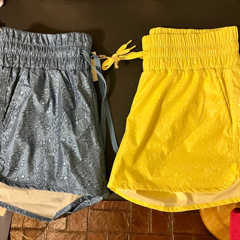 Zyia blue and yellow bubble shorts, new without tags. Never worn.